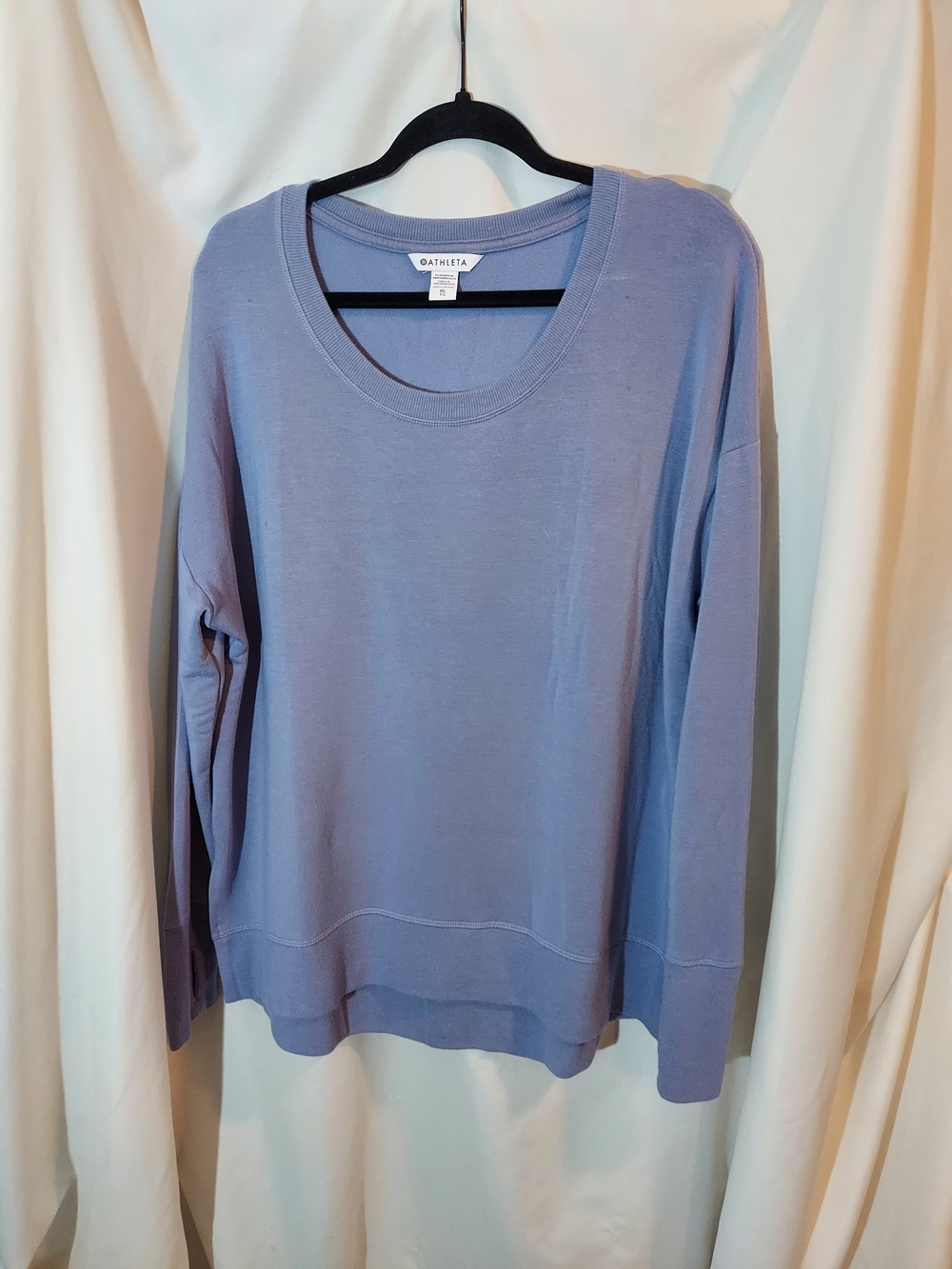 Athleta Coaster Luxe Sweatshirt Periwinkle Blue Soft Nirvana Pullover XL